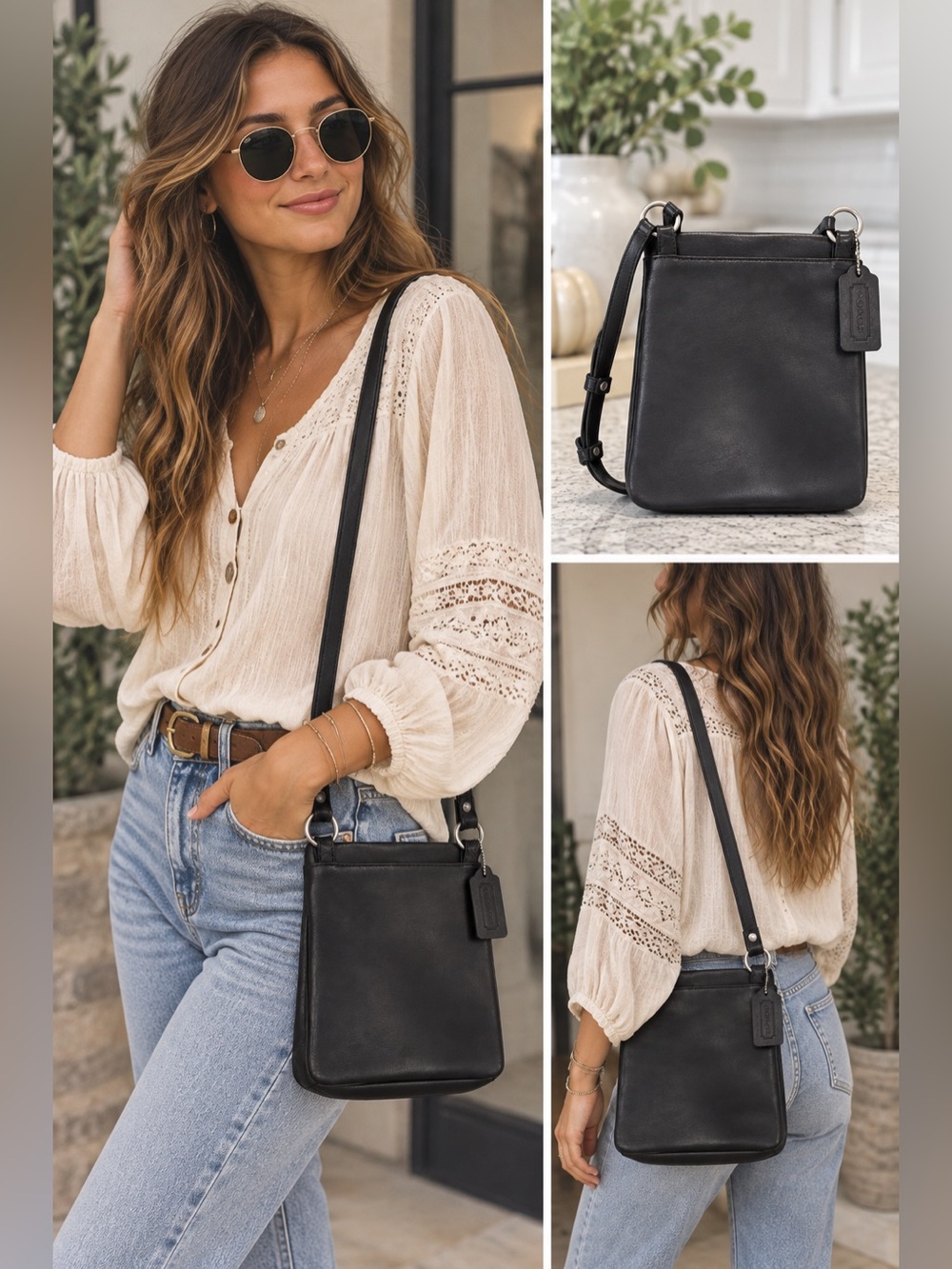 Coach Vintage Chelsea Slim Flap 9473 Dark Brown Leather Crossbody Y2K